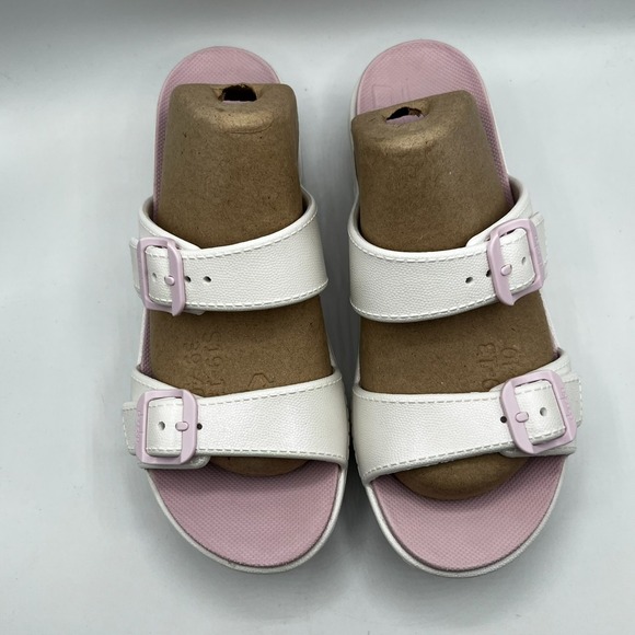 Dansko Kandi Sandals Womens EU 41 US 10.5 Pink Iridescent White Wedge Slides - Picture 7 of 16